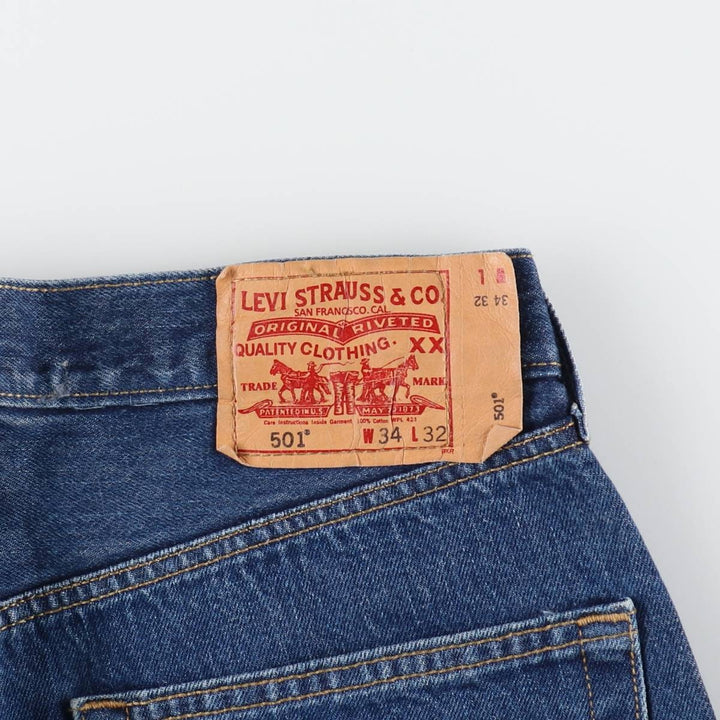 Levi's 501 straight denim pants for men, size W33 cotton blue type Vintage Second Hand