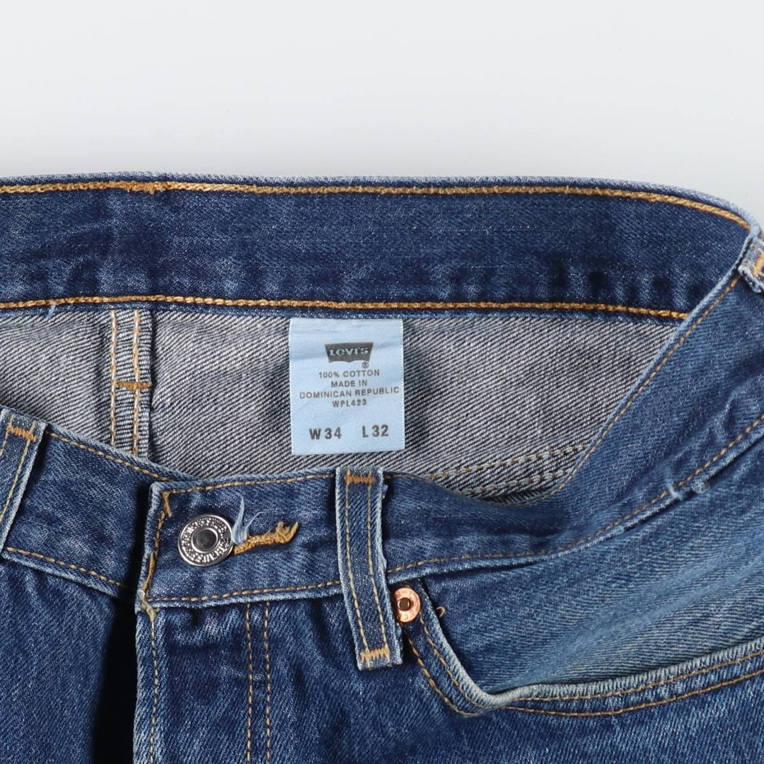 Levi's 501 straight denim pants for men, size W33 cotton blue type Vintage Second Hand
