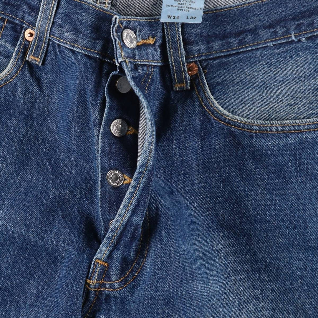 Levi's 501 straight denim pants for men, size W33 cotton blue type Vintage Second Hand