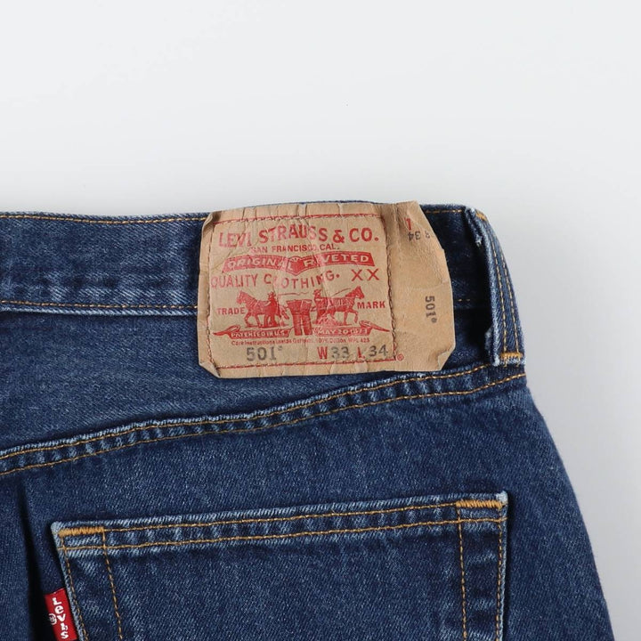 Levi's 501 straight denim pants for men, size W33 cotton blue type Vintage Second Hand