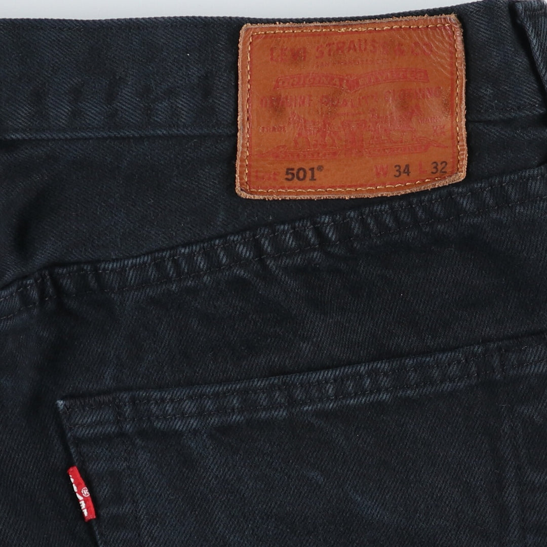 Levi's 501 Black Denim Straight Denim Pants for Men, W33 equivalent cotton black type Vintage Second Hand
