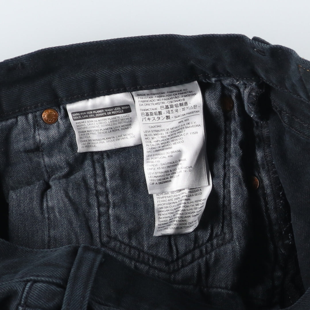Levi's 501 Black Denim Straight Denim Pants for Men, W33 equivalent cotton black type Vintage Second Hand