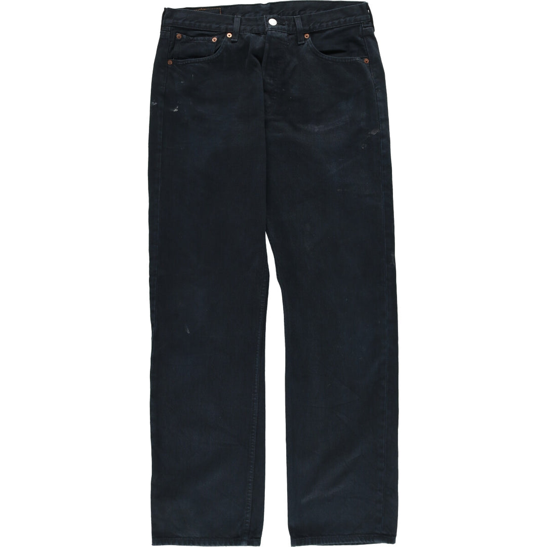 Levi's 501 Euro Model Black Denim Straight Denim Pants, Men's Size W33 cotton black type Vintage Second Hand