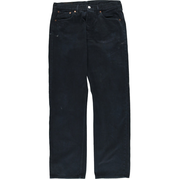 Levi's 501 Euro Model Black Denim Straight Denim Pants, Men's Size W33 cotton black type Vintage Second Hand