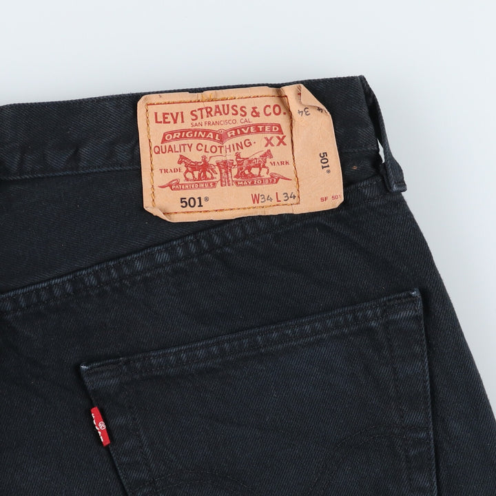 Levi's 501 Euro Model Black Denim Straight Denim Pants, Men's Size W33 cotton black type Vintage Second Hand