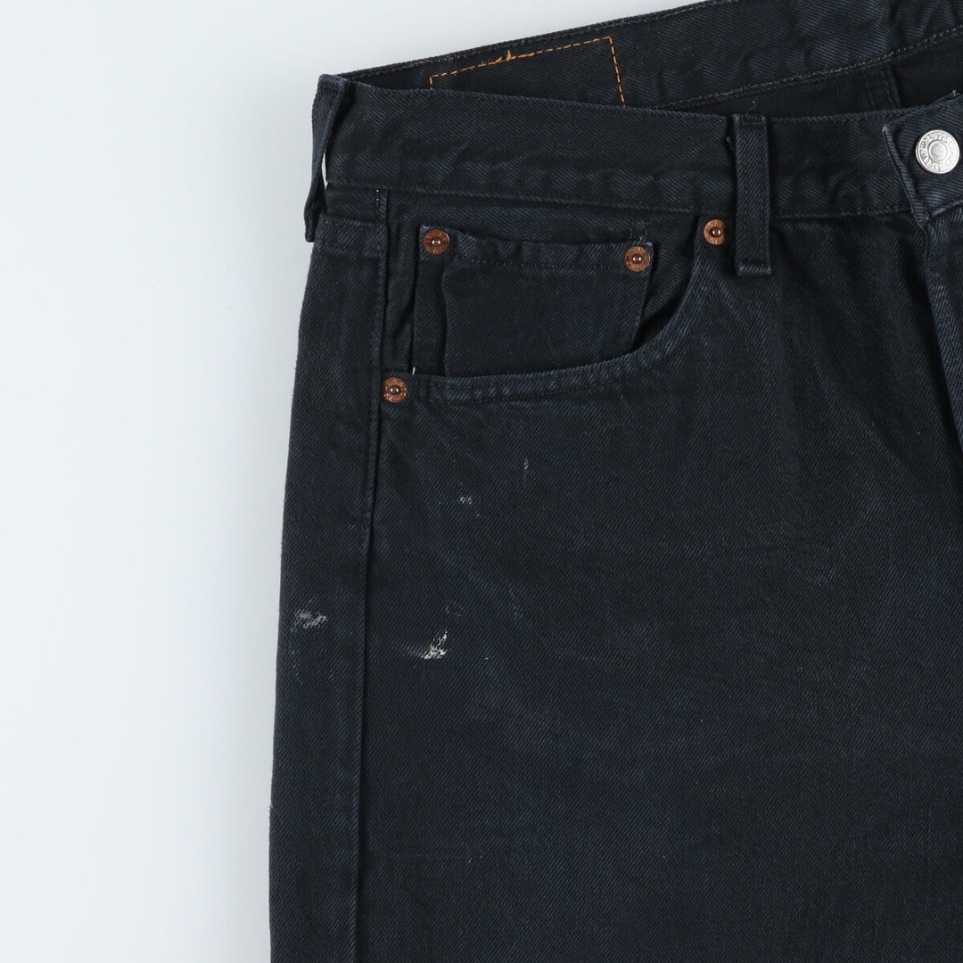 Levi's 501 Euro Model Black Denim Straight Denim Pants, Men's Size W33 cotton black type Vintage Second Hand