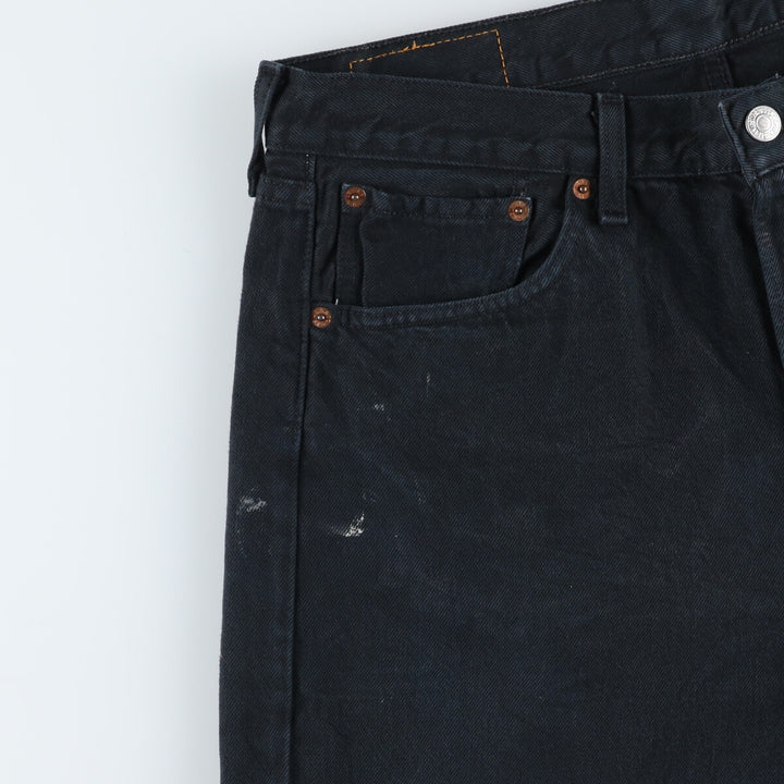 Levi's 501 Euro Model Black Denim Straight Denim Pants, Men's Size W33 cotton black type Vintage Second Hand