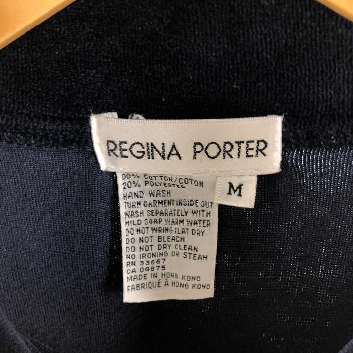 REGINA PORTER Velour Jacket, Women's Size M cotton navy blue type Vintage Second Hand