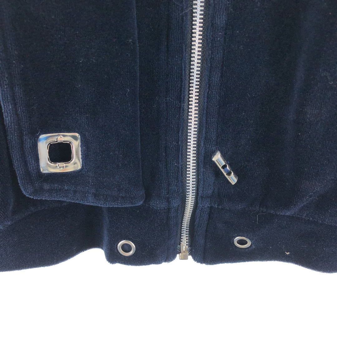 REGINA PORTER Velour Jacket, Women's Size M cotton navy blue type Vintage Second Hand
