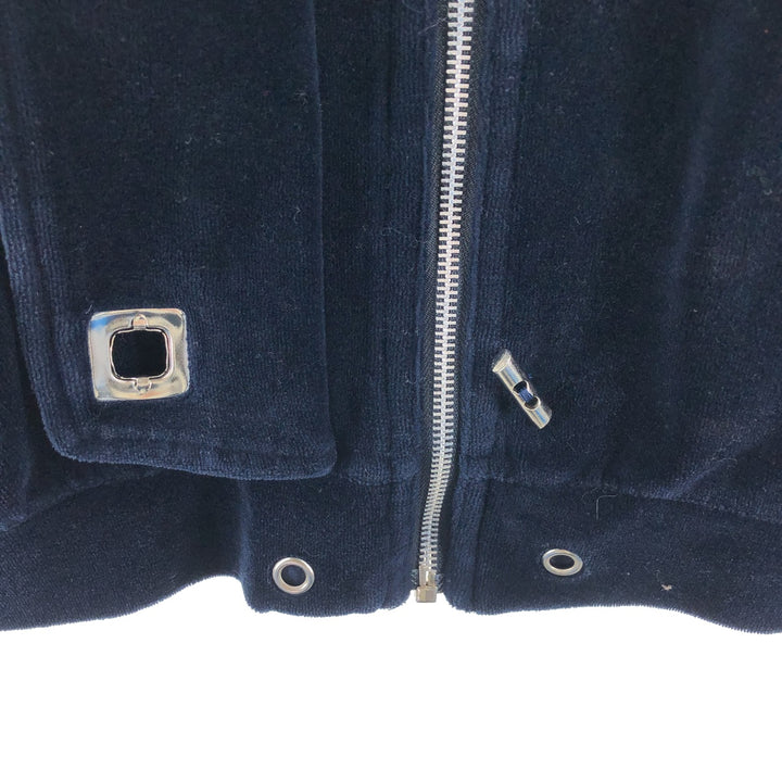 REGINA PORTER Velour Jacket, Women's Size M cotton navy blue type Vintage Second Hand