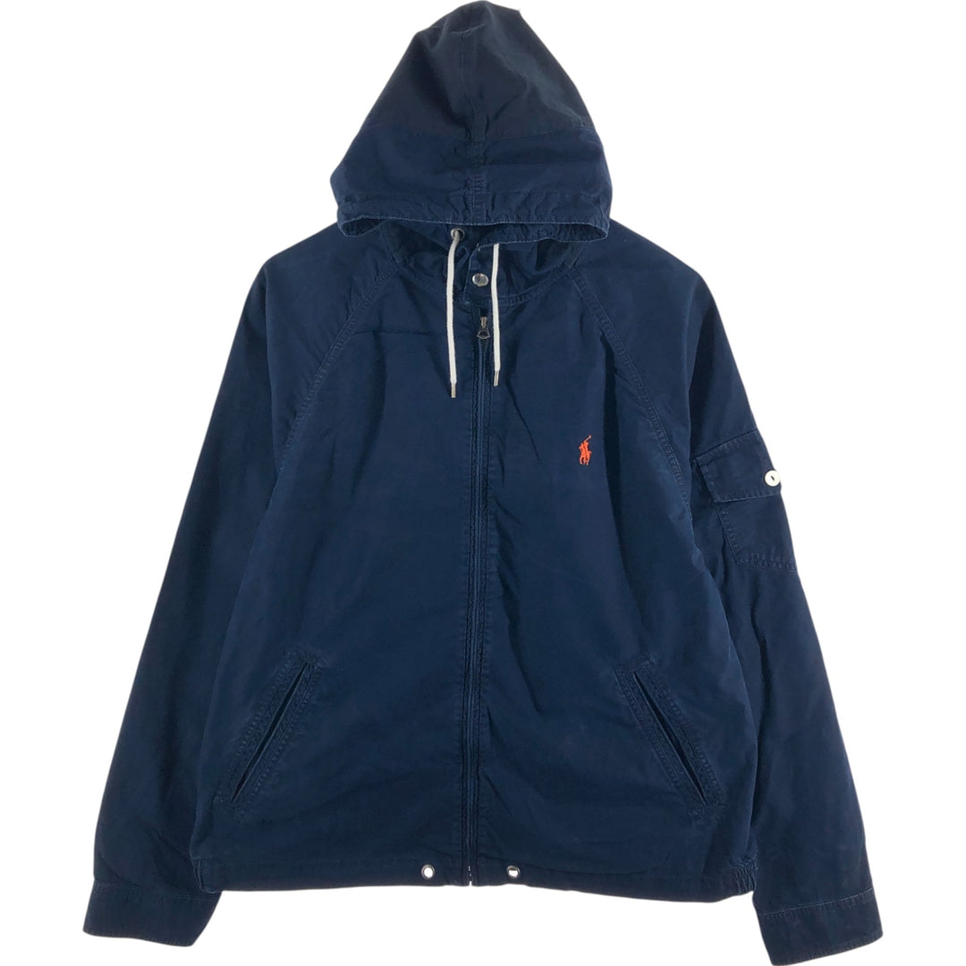 Ralph Lauren POLO RALPH LAUREN cotton hoodie, men's XL size cotton navy blue type Vintage Second Hand