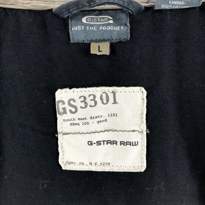 G-STAR RAW Multi-Pocket Hooded Military Jacket, Men's Size L cotton black type Vintage Second Hand