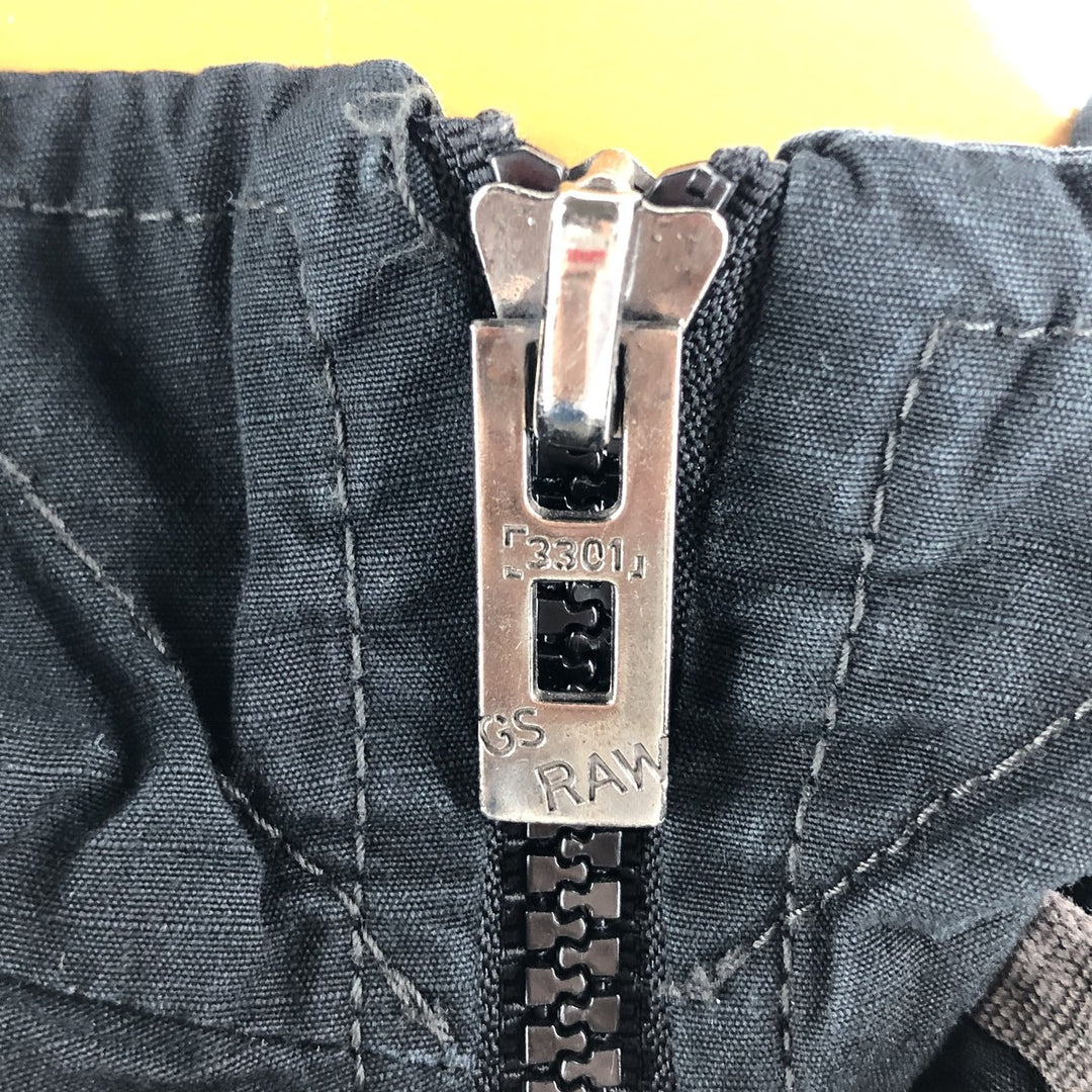 G-STAR RAW Multi-Pocket Hooded Military Jacket, Men's Size L cotton black type Vintage Second Hand