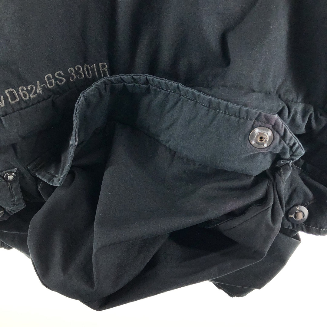 G-STAR RAW Multi-Pocket Hooded Military Jacket, Men's Size L cotton black type Vintage Second Hand
