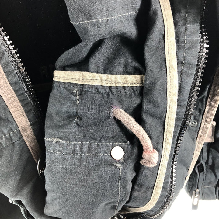 G-STAR RAW Multi-Pocket Hooded Military Jacket, Men's Size L cotton black type Vintage Second Hand