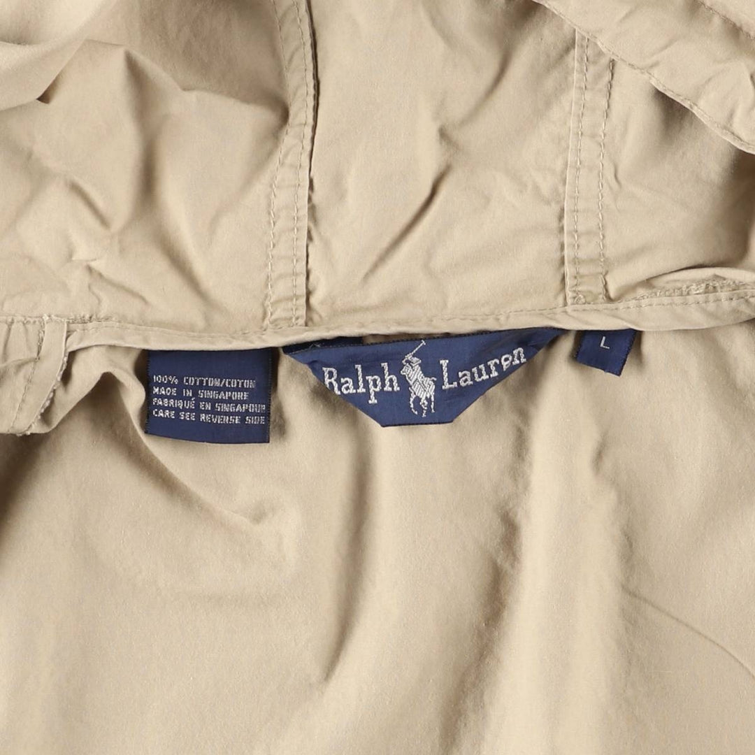 Ralph Lauren cotton hoodie, size L, men's cotton Beige type Vintage Second Hand