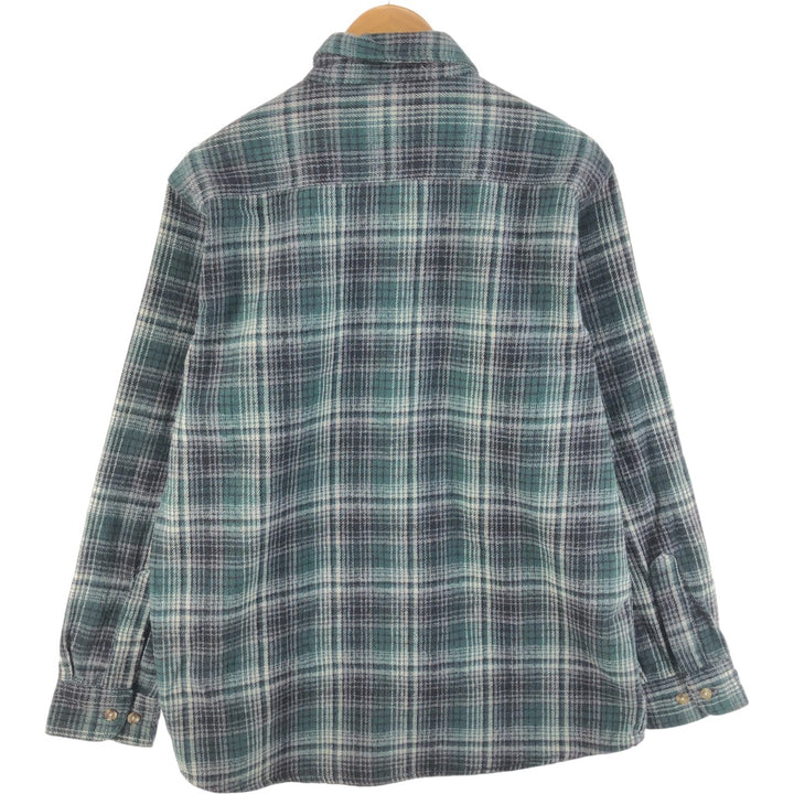 DEER CREEK Long Sleeve Flannel Check Shirt, Men's Size L cotton green type Vintage Second Hand