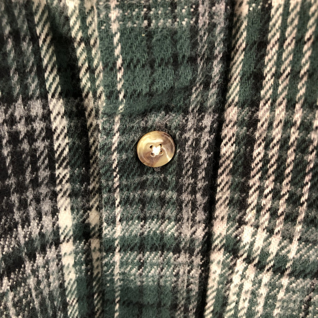 DEER CREEK Long Sleeve Flannel Check Shirt, Men's Size L cotton green type Vintage Second Hand