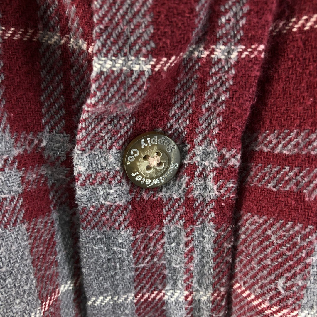 STILLWATER SUPPLY CO. Long Sleeve Flannel Check Shirt, Men's Size XL cotton red type Vintage Second Hand