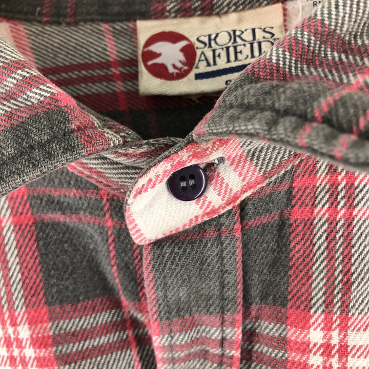 SPORTS AFIEID Long Sleeve Heavy Flannel Check Shirt, Men's Size XL cotton red type Vintage Second Hand