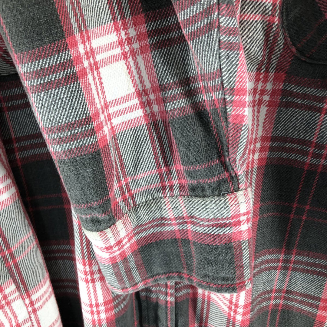 SPORTS AFIEID Long Sleeve Heavy Flannel Check Shirt, Men's Size XL cotton red type Vintage Second Hand
