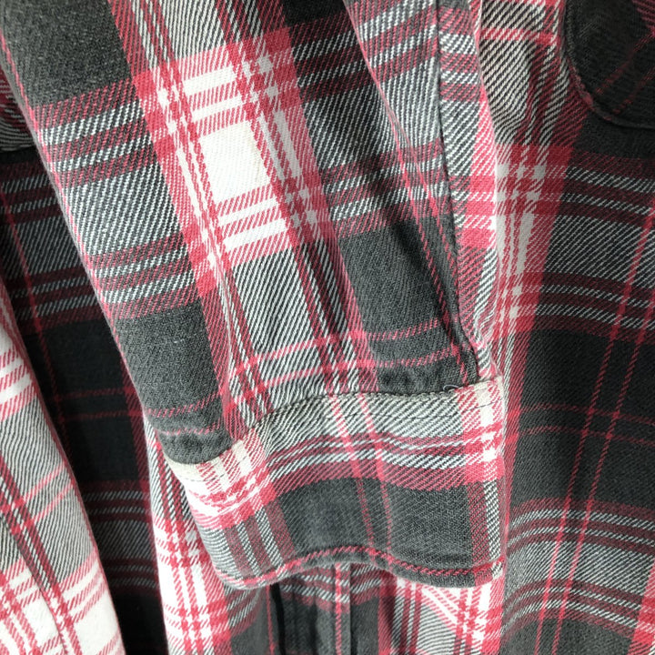 SPORTS AFIEID Long Sleeve Heavy Flannel Check Shirt, Men's Size XL cotton red type Vintage Second Hand