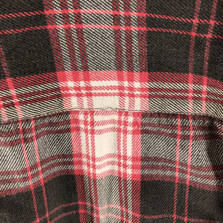 SPORTS AFIEID Long Sleeve Heavy Flannel Check Shirt, Men's Size XL cotton red type Vintage Second Hand