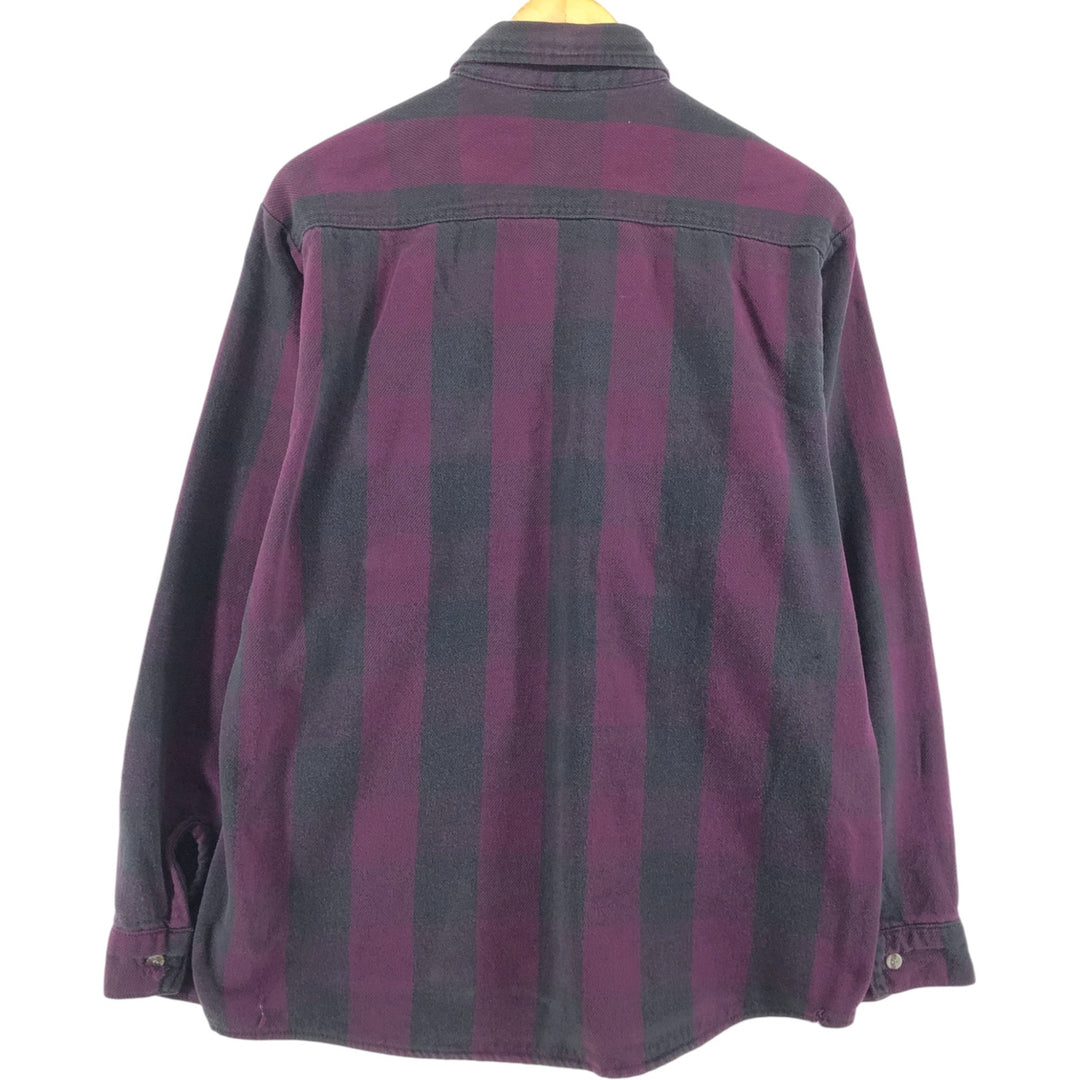 90'S Five Brother Stripe Pattern Long Sleeve Heavy Flannel Shirt Men's L Size Vintage /eaa522079