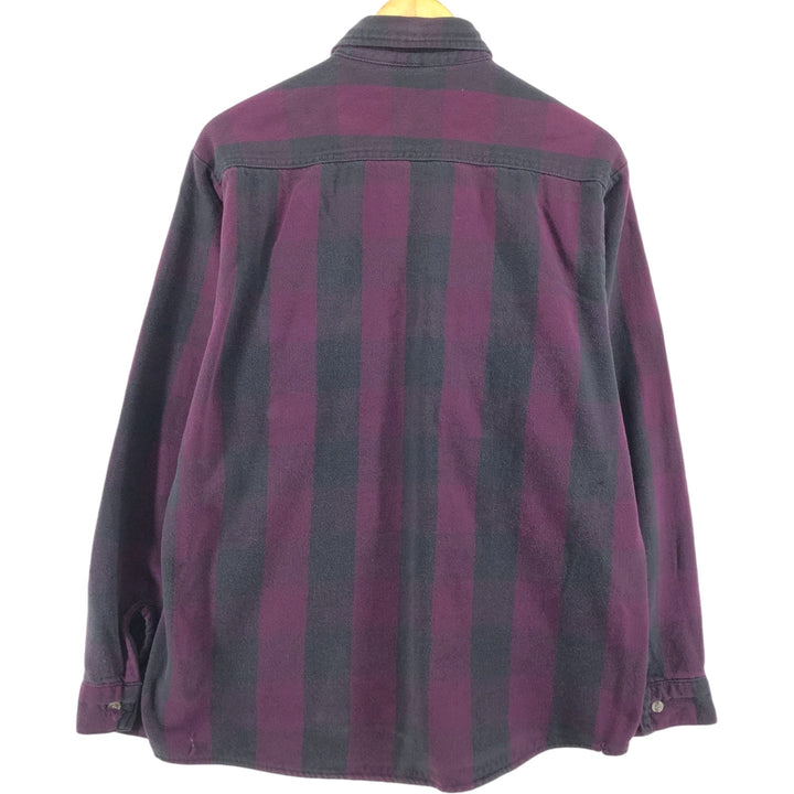 90'S Five Brother Stripe Pattern Long Sleeve Heavy Flannel Shirt Men's L Size Vintage /eaa522079