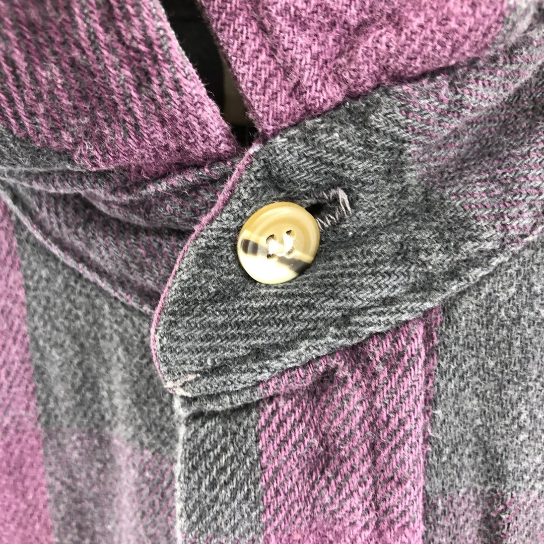 90'S Five Brother Stripe Pattern Long Sleeve Heavy Flannel Shirt Men's L Size Vintage /eaa522079