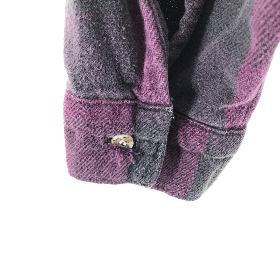 90'S Five Brother Stripe Pattern Long Sleeve Heavy Flannel Shirt Men's L Size Vintage /eaa522079