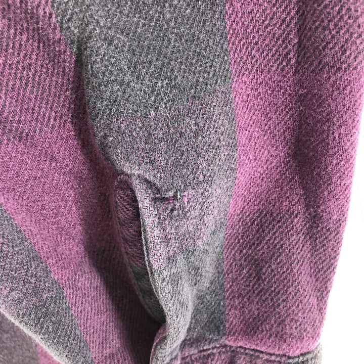 90'S Five Brother Stripe Pattern Long Sleeve Heavy Flannel Shirt Men's L Size Vintage /eaa522079