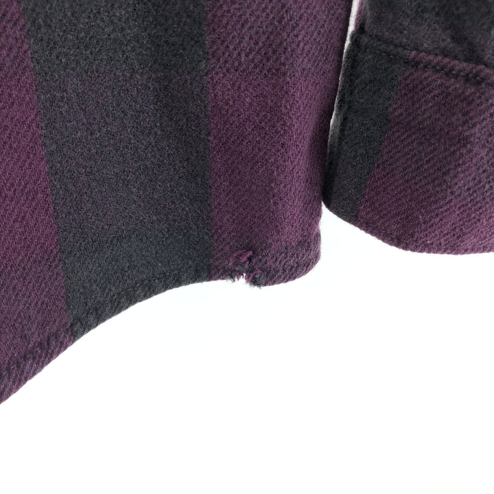 90'S Five Brother Stripe Pattern Long Sleeve Heavy Flannel Shirt Men's L Size Vintage /eaa522079