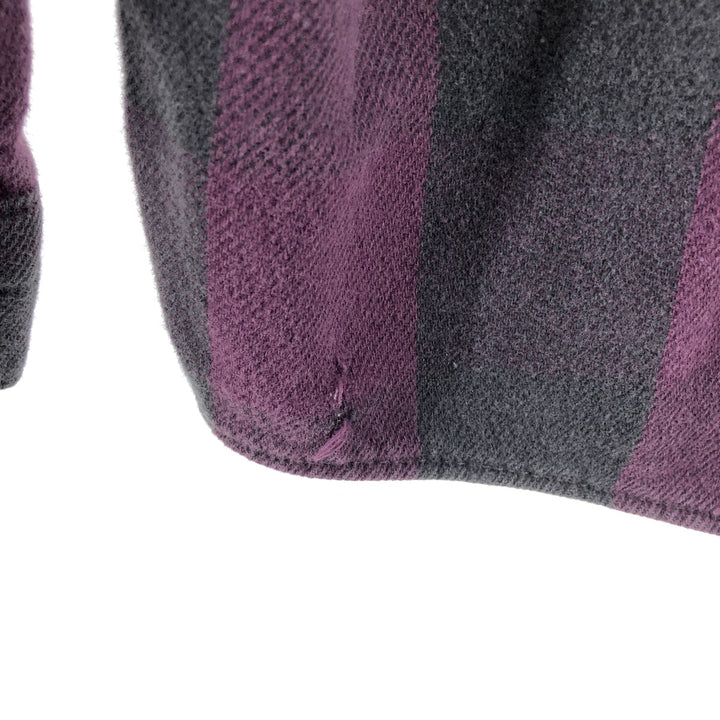 90'S Five Brother Stripe Pattern Long Sleeve Heavy Flannel Shirt Men's L Size Vintage /eaa522079