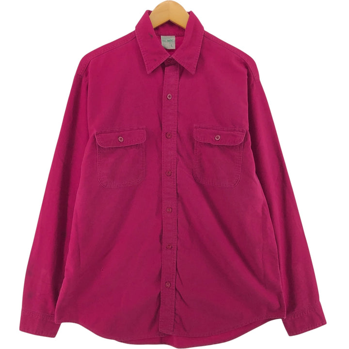 70'S BIG MAC Long Sleeve Light Flannel Shirt Made in USA Men's L Size Vintage cotton red type Vintage Second Hand