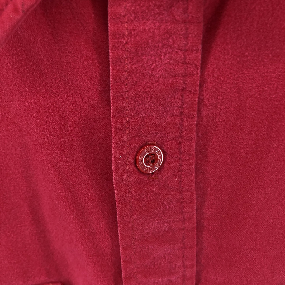 70'S BIG MAC Long Sleeve Light Flannel Shirt Made in USA Men's L Size Vintage cotton red type Vintage Second Hand