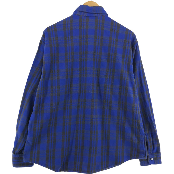 90'S Herman's Long Sleeve Flannel Check Shirt, Men's Size XL, Vintage unclear blue type Vintage Second Hand