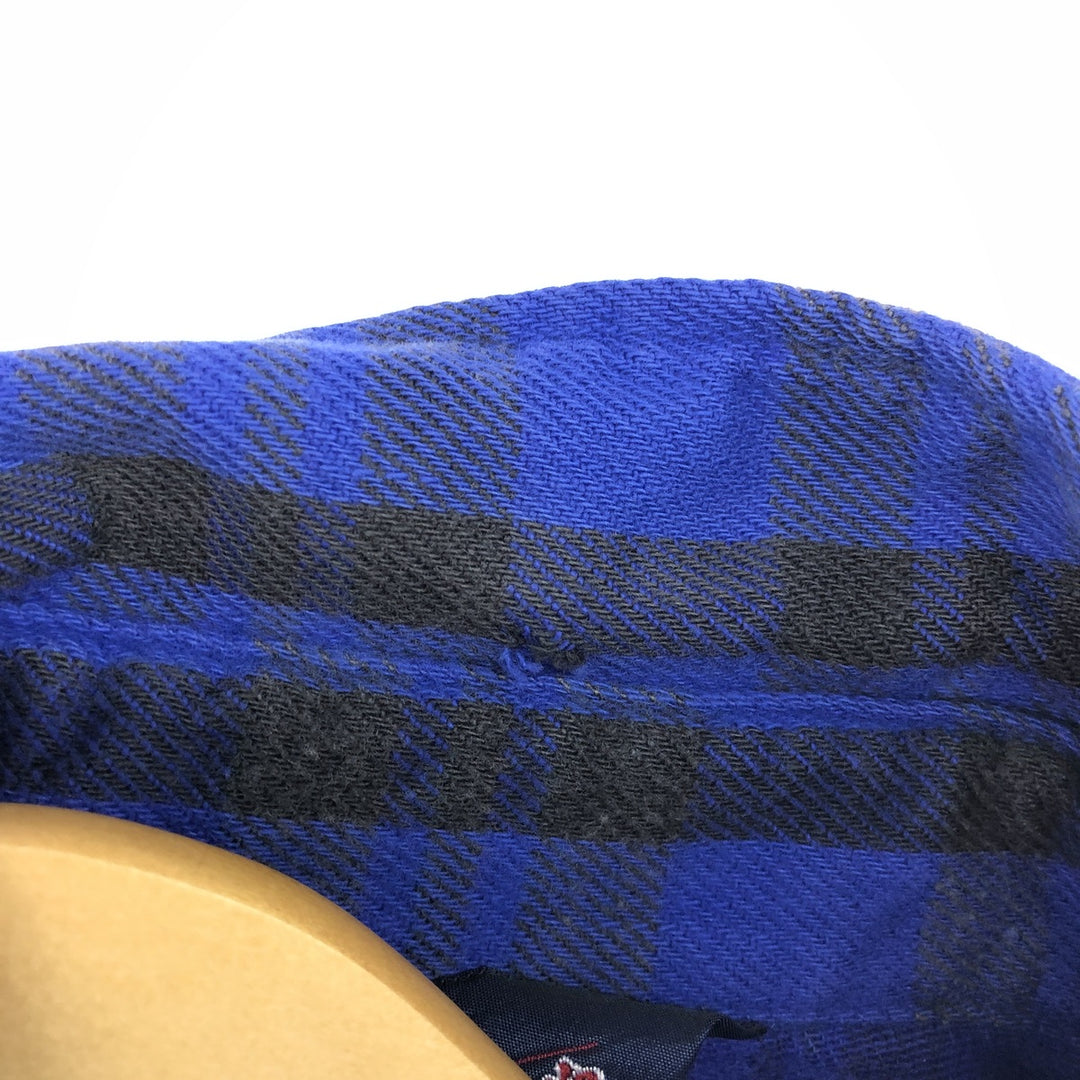 90'S Herman's Long Sleeve Flannel Check Shirt, Men's Size XL, Vintage unclear blue type Vintage Second Hand