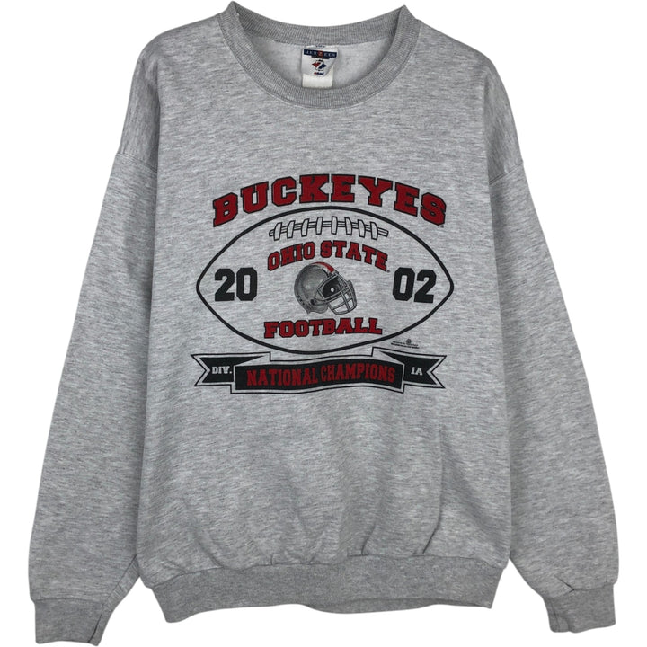 90'S Jerzees BUCKEYES FOOTBALL College Sweatshirt, Men's Size XL (approx.), Vintage unclear gray type Vintage Second Hand