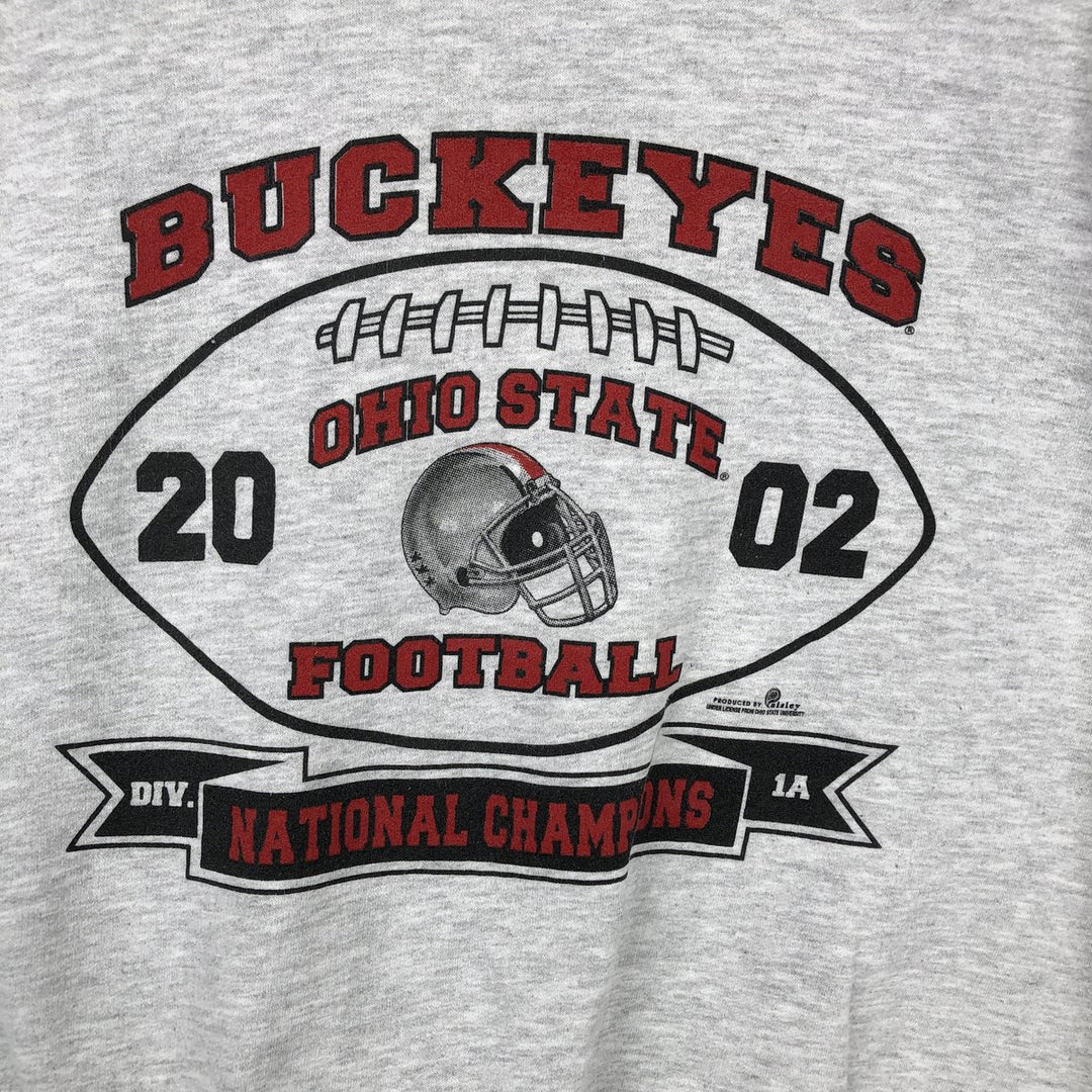 90'S Jerzees BUCKEYES FOOTBALL College Sweatshirt, Men's Size XL (approx.), Vintage unclear gray type Vintage Second Hand