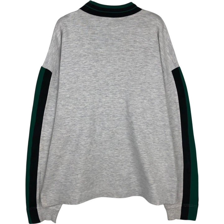 90'S Reebok Mock Neck Sweatshirt, Men's Size L, Vintage cotton gray type Vintage Second Hand