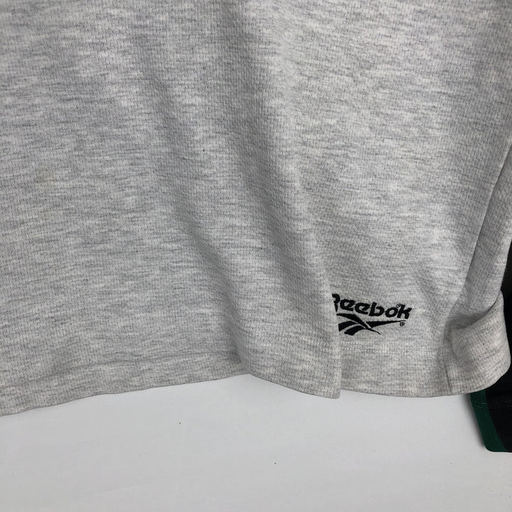 90'S Reebok Mock Neck Sweatshirt, Men's Size L, Vintage cotton gray type Vintage Second Hand