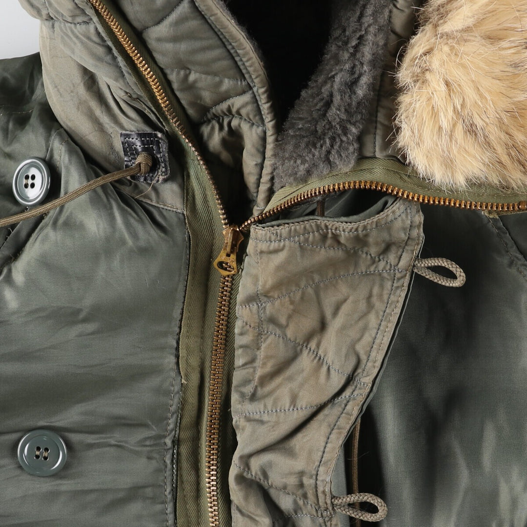 50'S N-3B Military Flight Jacket Men's Size L Vintage unclear Khaki type sage green Vintage Second Hand