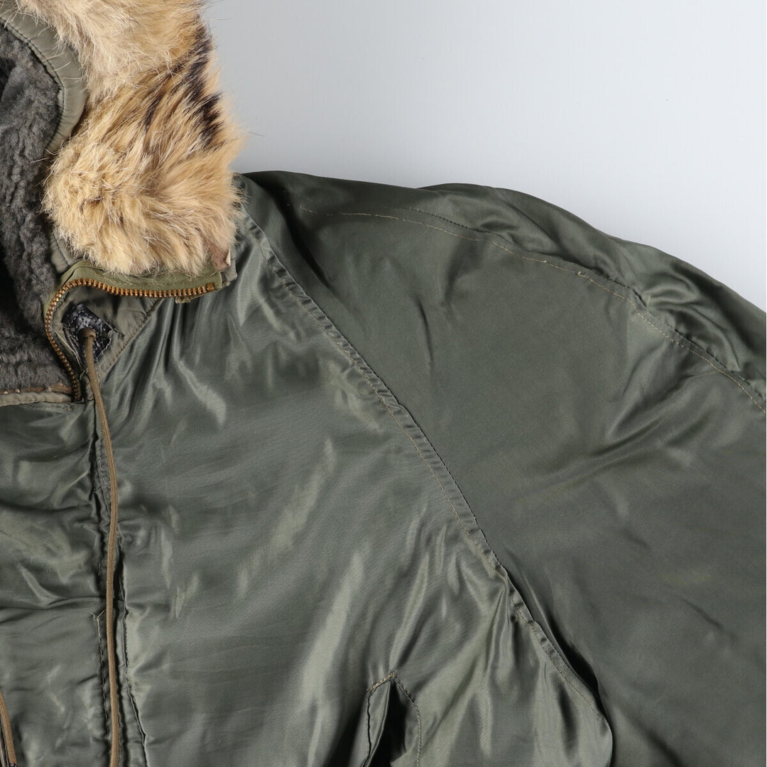 50'S N-3B Military Flight Jacket Men's Size L Vintage unclear Khaki type sage green Vintage Second Hand