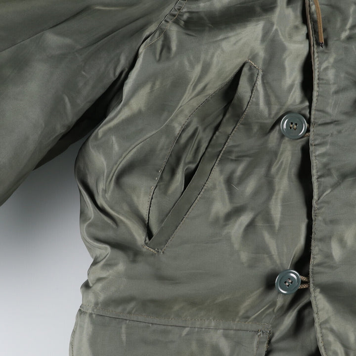 50'S N-3B Military Flight Jacket Men's Size L Vintage unclear Khaki type sage green Vintage Second Hand