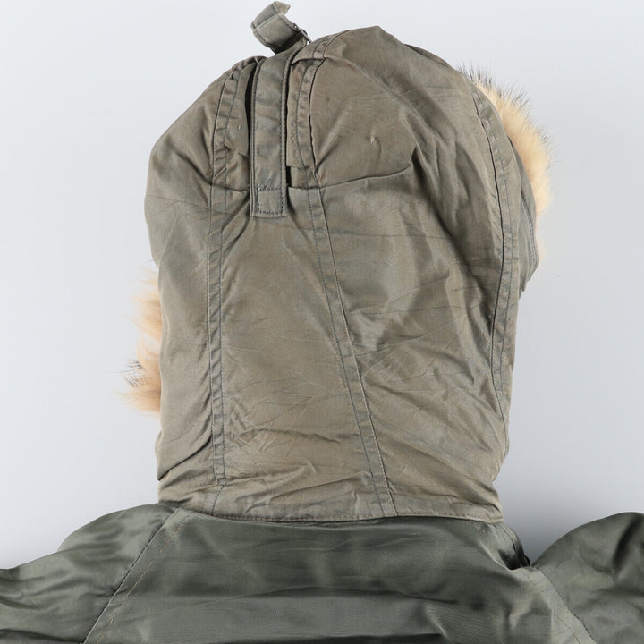 50'S N-3B Military Flight Jacket Men's Size L Vintage unclear Khaki type sage green Vintage Second Hand