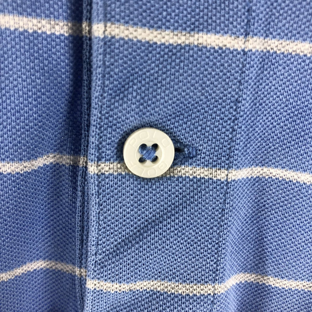 Ralph Lauren POLO GOLF Short Sleeve Striped Polo Shirt Men's XL Pima Cotton Blue type light blue Vintage Second Hand