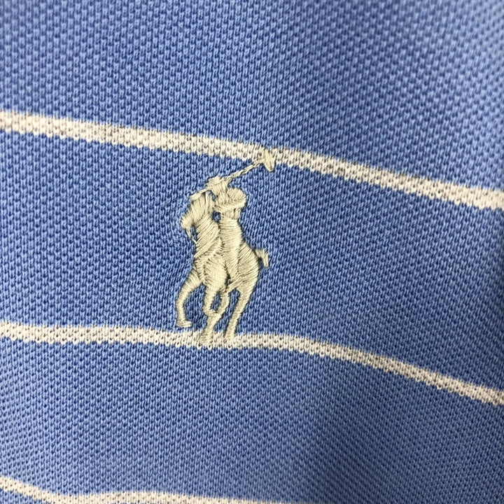 Ralph Lauren POLO GOLF Short Sleeve Striped Polo Shirt Men's XL Pima Cotton Blue type light blue Vintage Second Hand