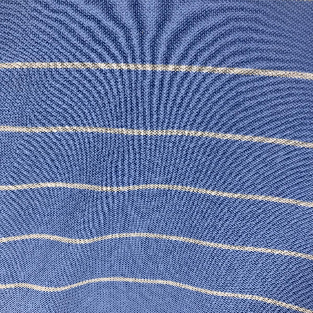 Ralph Lauren POLO GOLF Short Sleeve Striped Polo Shirt Men's XL Pima Cotton Blue type light blue Vintage Second Hand