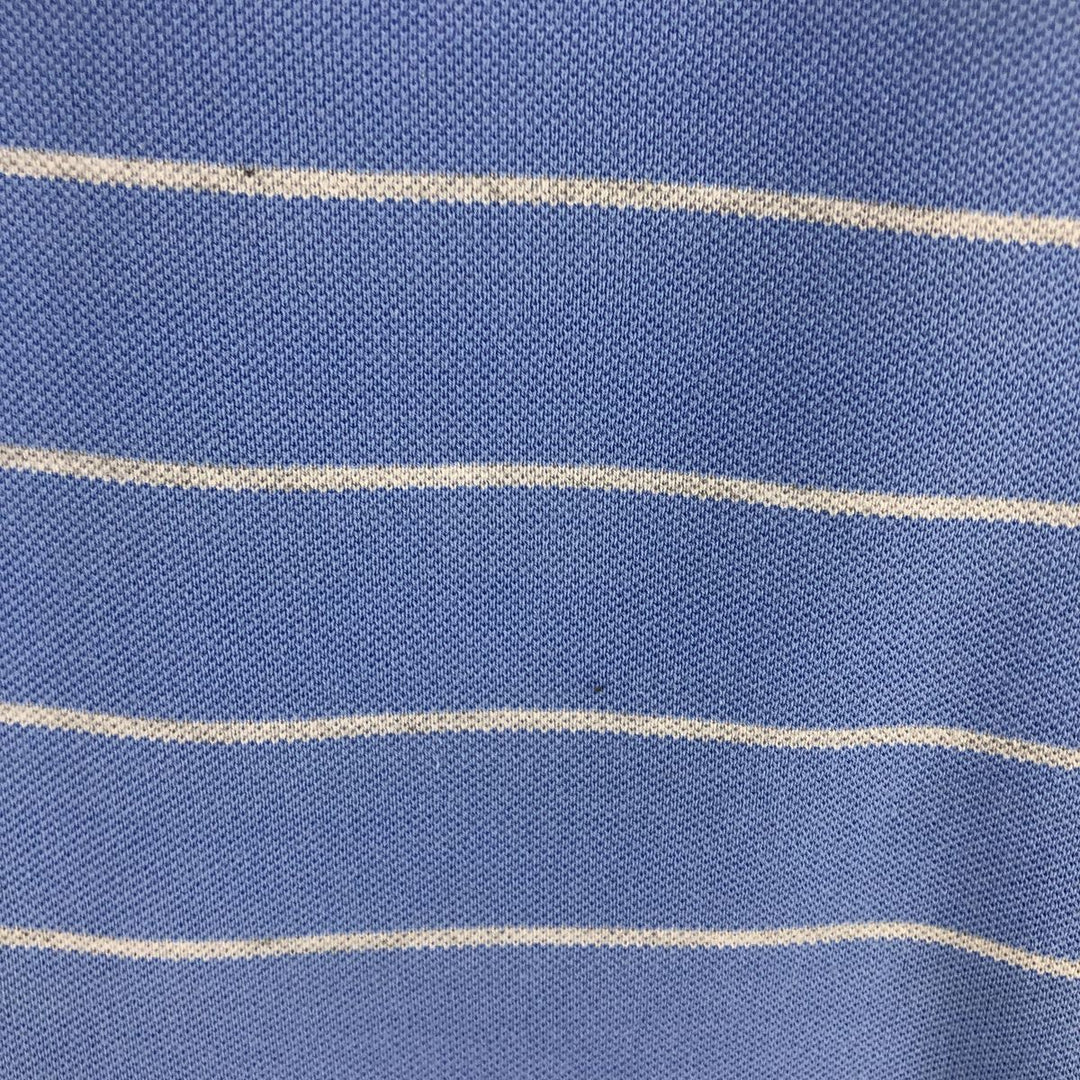 Ralph Lauren POLO GOLF Short Sleeve Striped Polo Shirt Men's XL Pima Cotton Blue type light blue Vintage Second Hand
